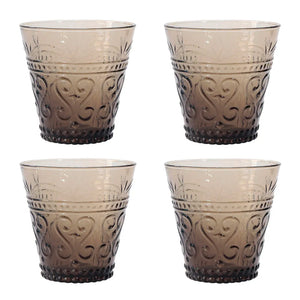 Lanesborough Tumblers-Smoky Topaz-Embossed - Glass