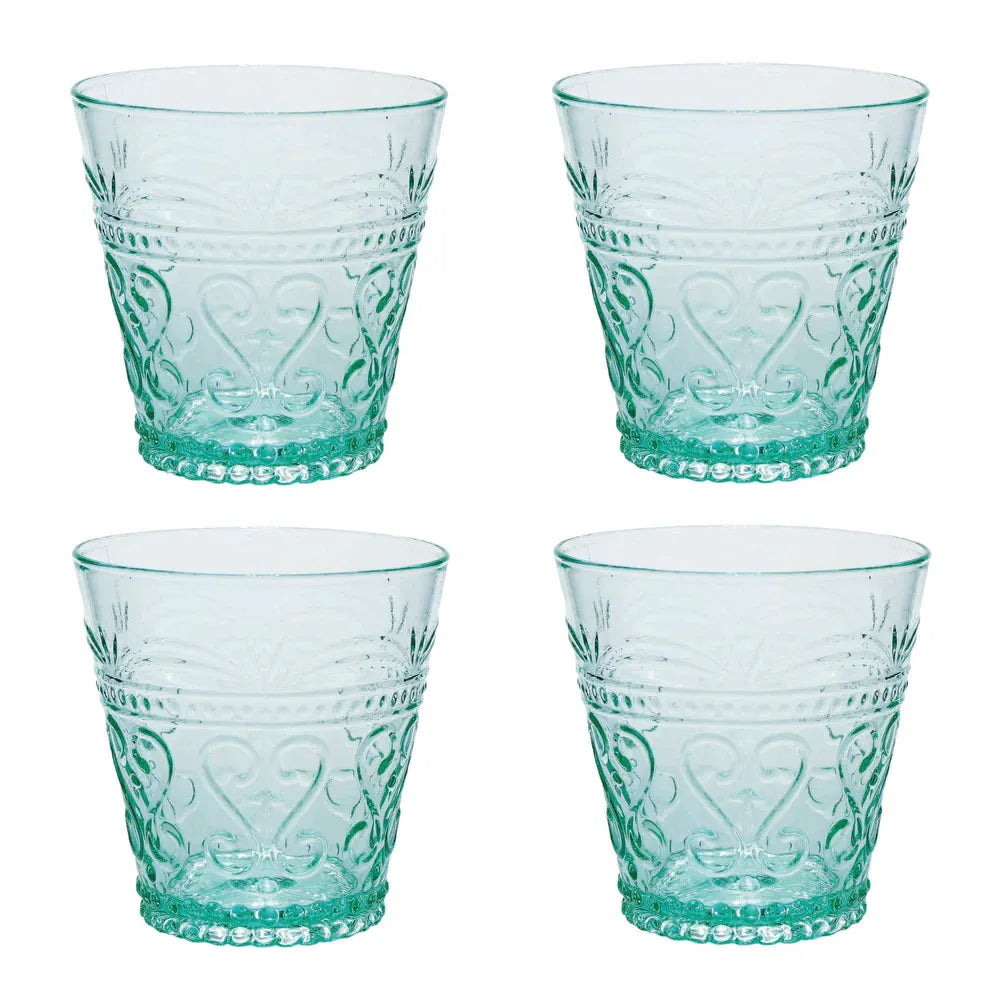 Lanesborough Tumblers-sea green-Embossed - Glass