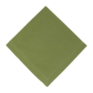 Green square napkin on a white background