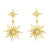 North star Earrings-Gold and cubic Zircoinia-Star shape