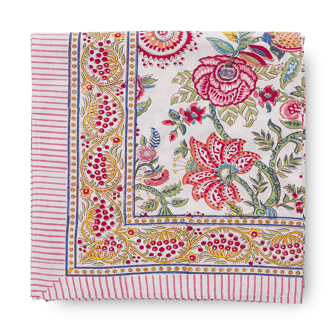 Cordelia Tablecloth-Hand block print-Cotton-Multi Colour