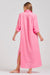Luna Shirt Dress-Long Sleeve-Long Length- Cotton Poplin-Bubblegum Pink