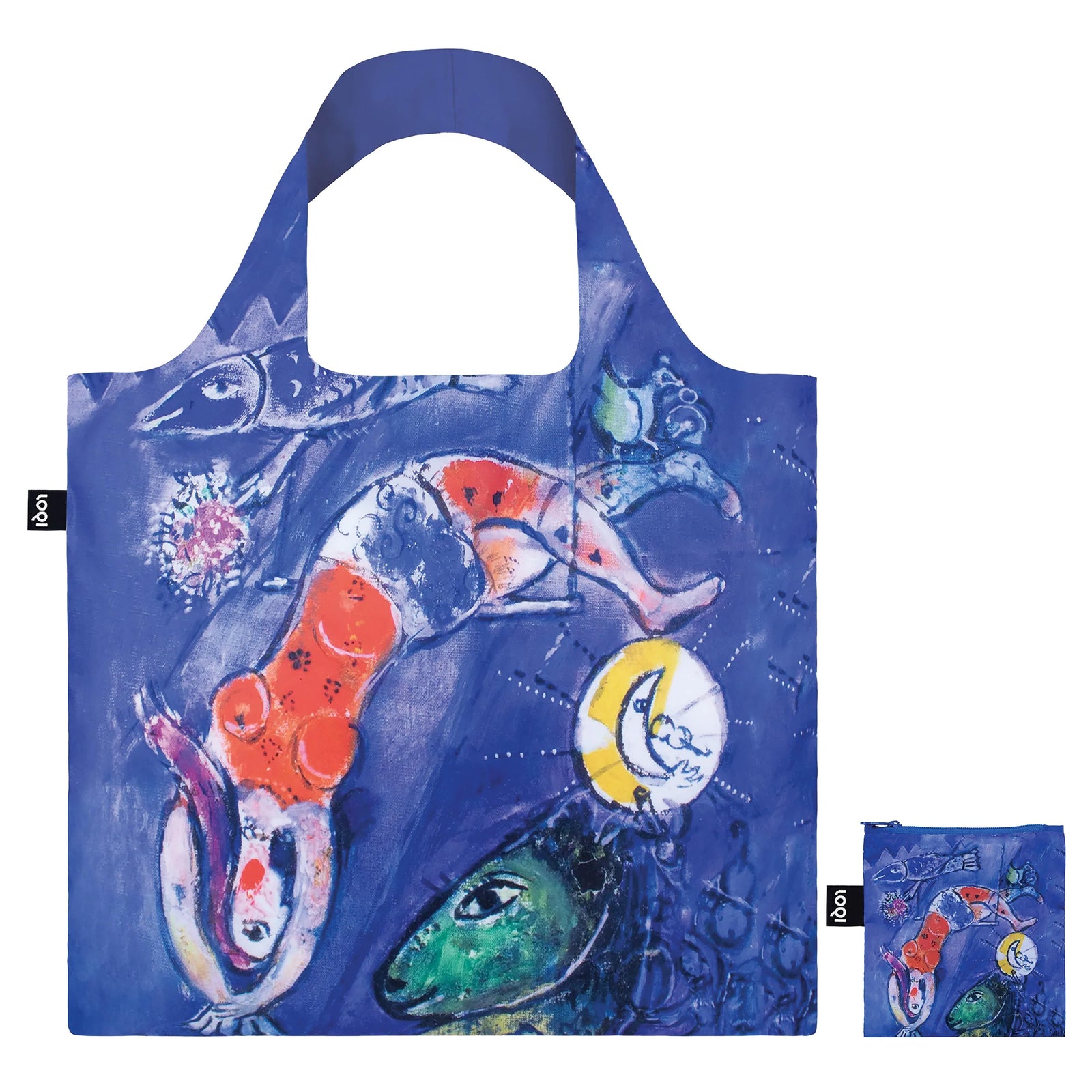 LOQI Recycled Fold Up Shopper - Marc Chagall "The Blue Circus"