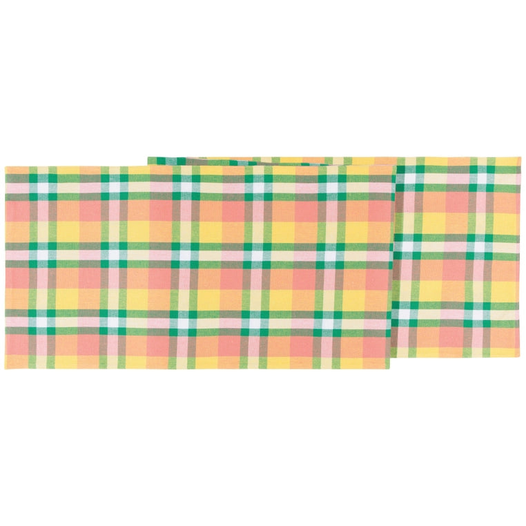meadow table runner-Cotton-Check-Gelato Colours