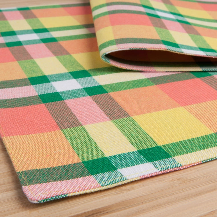 meadow table runner-Cotton-Check-Gelato Colours