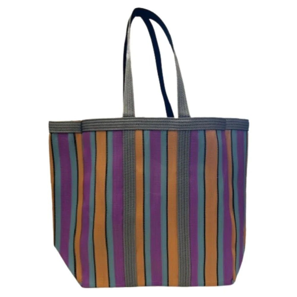 Striped beach bag