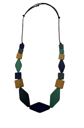 Rachel Necklace-Wood & cord-Adjustable-Lightweight