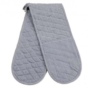 Double Oven Mitt-Cotton Chambray-Light blue