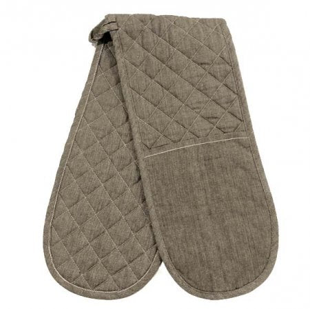 Double Oven Mitt-Cotton Chambray-Taupe