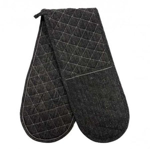 Double Oven Mitt-Cotton Chambray-Black