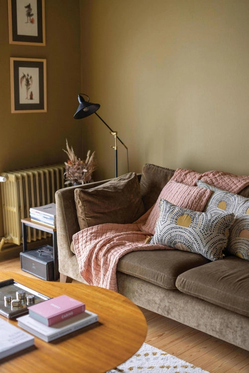 Cotton Quilted Throw-Pink Clay