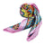 Rosa Scarf-Silk-Square-Pink-Orange-Yellow-Aqua-Paisley Inspired Design-Designed in italy
