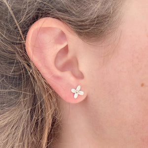 Star Flower Earring-Sterling Silver-Rose Gold-Handmade