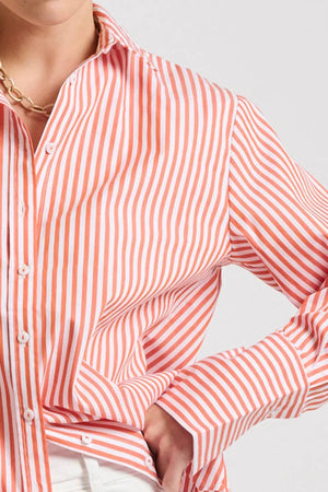 Shirty Elodie Girlfriend Relaxed Shirt - Orange Stripe