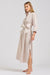 Shirty Luna Oversized Long Shirtdress - Stone/White Striped