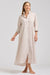 Shirty Luna Oversized Long Shirtdress - Stone/White Striped