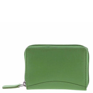 Expandable compact leather Wallet-Green