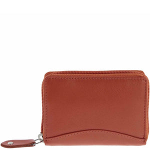 Expandable compact leather Wallet-Orange