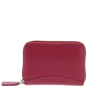 Expandable compact leather Wallet-red
