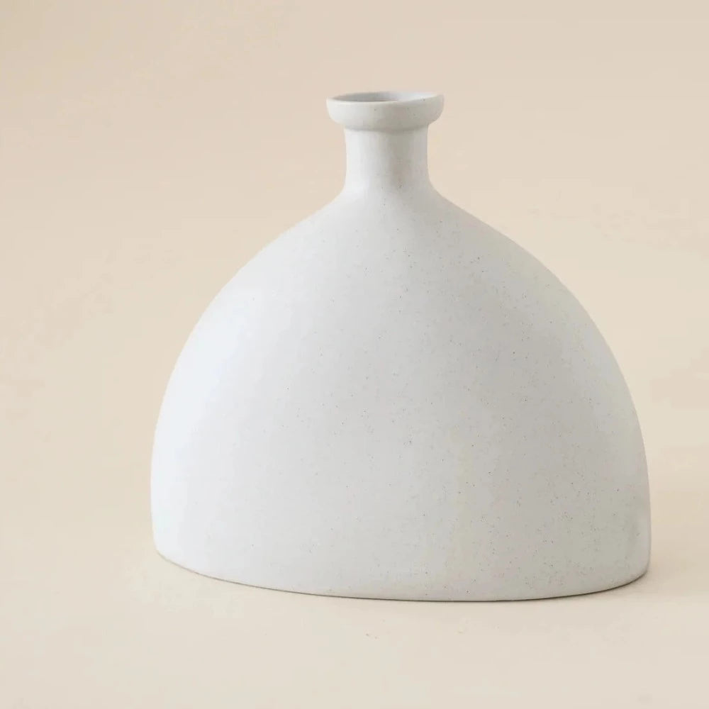 Jacob Little-Dulwich Hill -Talia Vase-Ceramic-Matte White-Grey Undertones