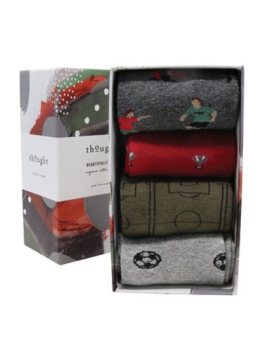 Jacob Little-Dulwich Hill-Thought Victory Organic Cotton Socks-Mulkti Coloured-Football Theme