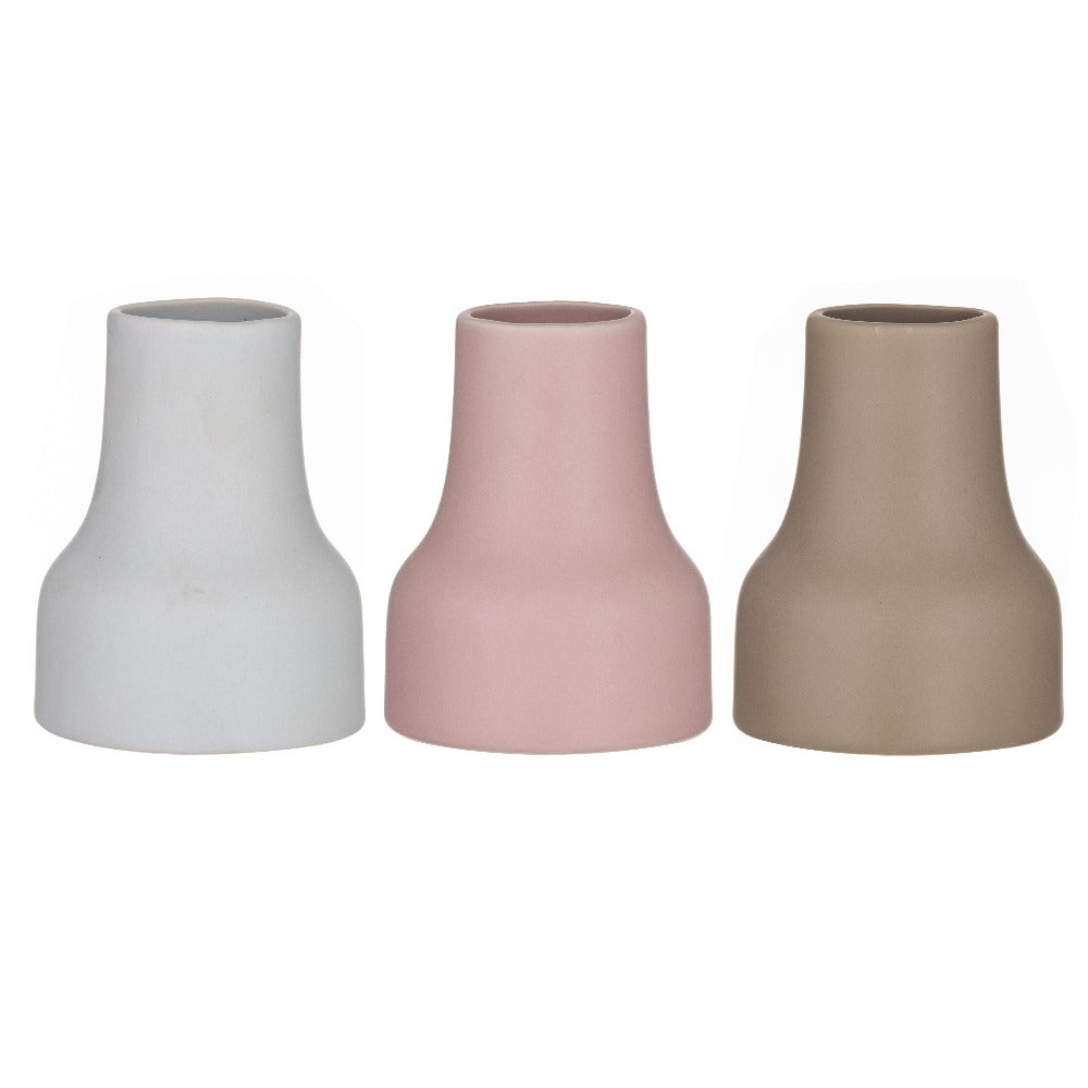 Jacob Little-Dulwich Hill-Romy Ceramic Posy Vase-Ice Grey-Blush Pink-Wheat