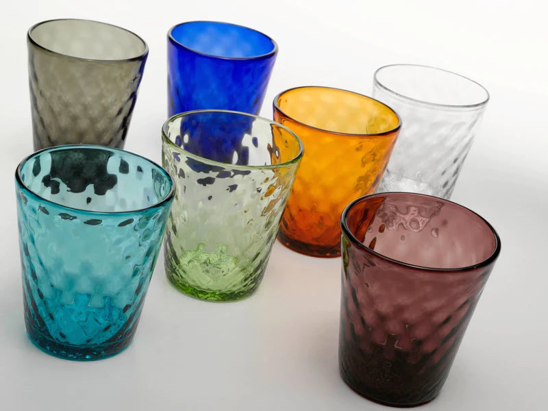 Venetian Hand Blown glass-Amber Ballaton design