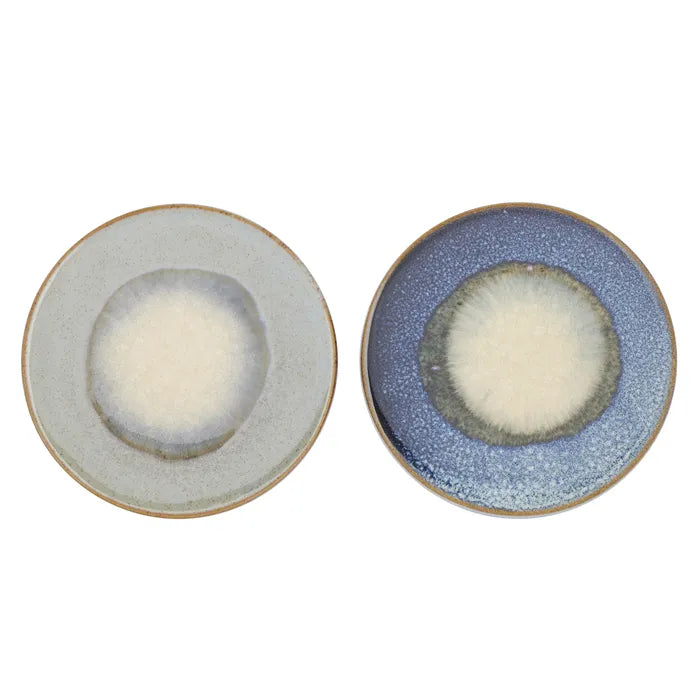 Zara Coaster-Set Of Four -Two Dark Bue-Two Light blue-Reactive Glaze Ceramic