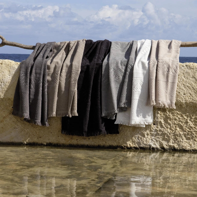 Zoe guest towel-textured-with fringe