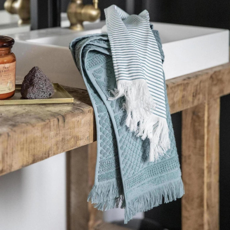 Zoe guest towel-textured-with fringe