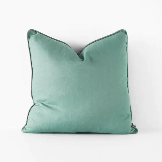 Jacob Little-Dulwich Hill-Square Linen Cushion Cover-Jade Green