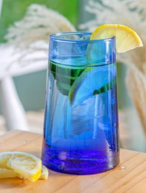 Jacob Little-Dulwich Hill-BeldiTapered  Hand Blown Tumbler-Cobalt Blue