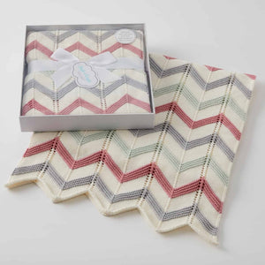 Jacob Little-Dulwich Hill-Blush Zig Zag Cotton Baby Blanket