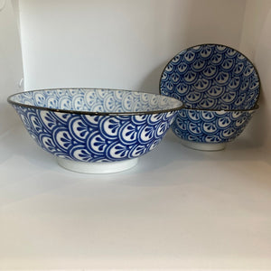 Jacob Little-Dulwich Hill-Blue and white Bowl-Japanese-Fan Design