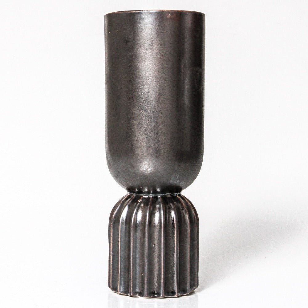 Jacob Little-Dulwich Hill-Ridged Vase-Graphite-Large