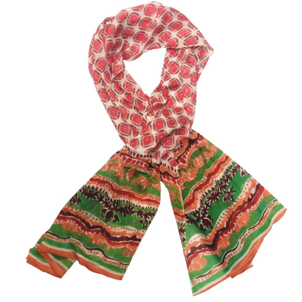 Jacob Little- Dulwich Hill- Amy -Scarf-Cotton-Red-Green