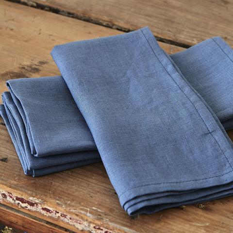 Jacob Little-Dulwich Hill-Vintage Denim Blue Linen NapkinsTablecloth