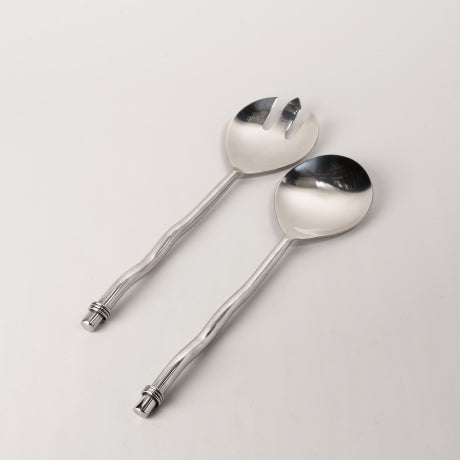 Jacob Little-Dulwich Hill-Wave Handle Salad Servers-Stainless Steel
