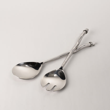Jacob Little-Dulwich Hill-Wave Handle Salad Servers-Stainless Steel