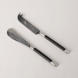 Jacob Little-Dulwich Hill-Black Resin Inlay Cheese Knife-Black Resin Inlay Pate Spreader