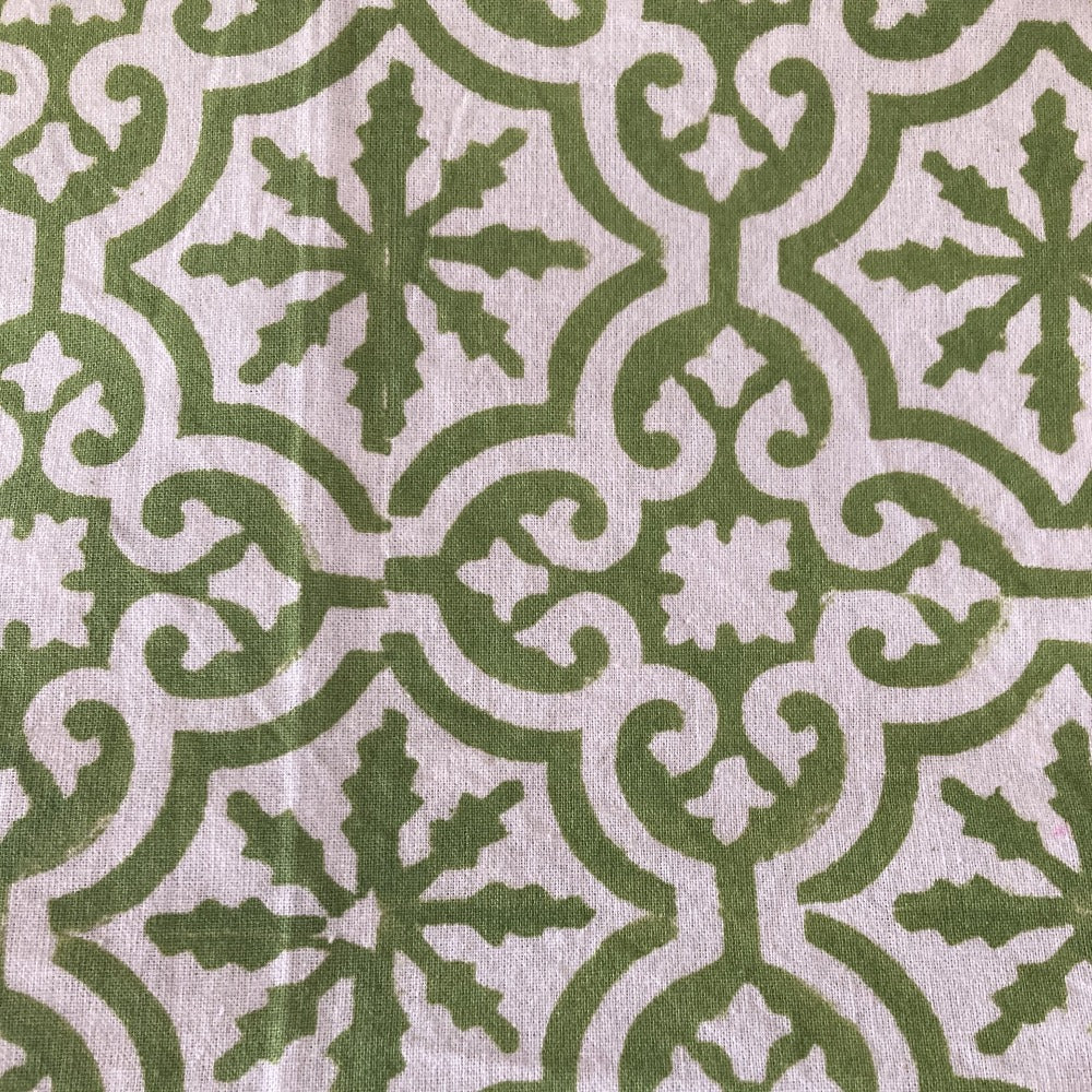 Jacob Little-Dulwich Hill-Cordoba Tablecloth-Hand Block Printed-Lime Green