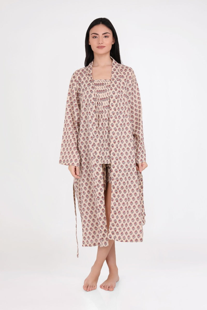 Jacob Little-Dulwich Hill-Eloise Cotton Kimono Robe-Sand