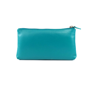 Jacob Little-Dulwich Hill-Leather Makeup Pouch-Aqua