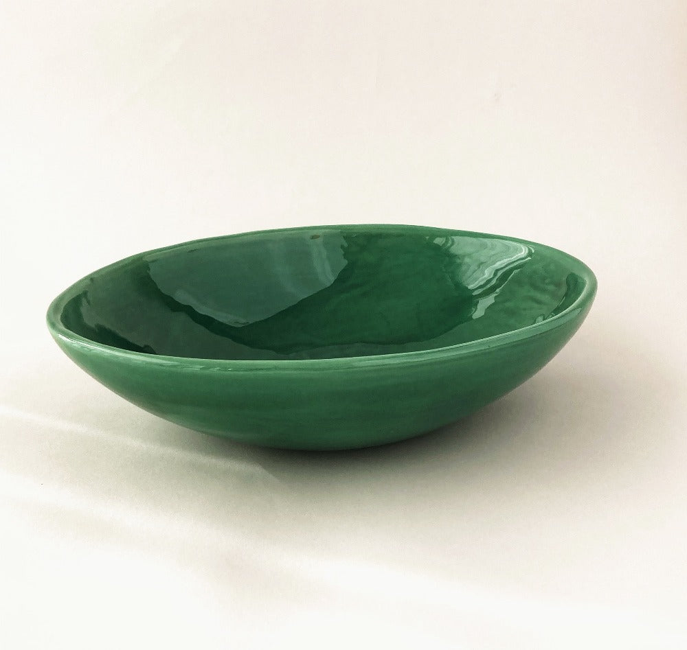 Jacob Little-Dulwich Hill-Batch Oval Sharing Bowl-Basil-Handmade Ceramics